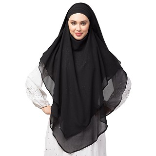 Instant Ready-to-wear Hijab- Black